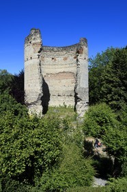 France, Dordogne, White Perigord, Perigueux, district of La Cité or also of Vesone, Roman ruin of the Vesone tower (Vesunna)