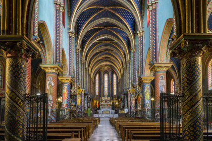 France, Bouches du Rhone, Tarascon, La Montagnette, Saint-Michel de Frigolet abbey (12th century), la basilique de l'Immaculée-Conception de style néogothique consacrée en 1866