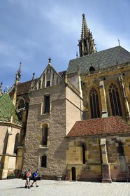 France, Haut Rhin, the Alsace Wine Route, Thann, the 14th century Saint-Thiebaut Collegiate Church