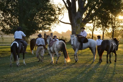 Argentina, Buenos Aires Province, San Antonio de Areco, gauchos at the estancia La Bamba de Areco