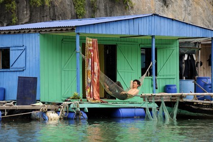 Vietnam, Quang Ninh Province, Halong Bay, listed as World Heritage by UNESCO, fishing floating village of Vong Vieng