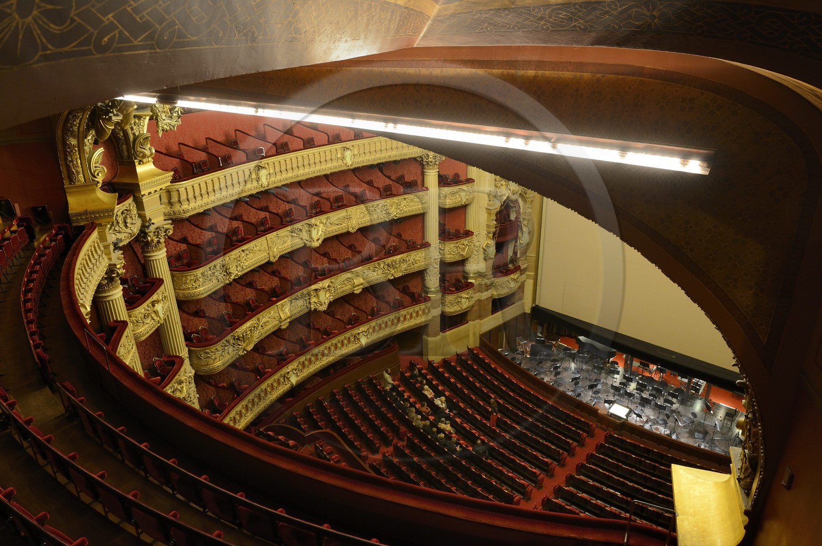 France, Paris (75), Opéra Garnier, la grande salle depuis une des loges aveugles du 5ème niveau