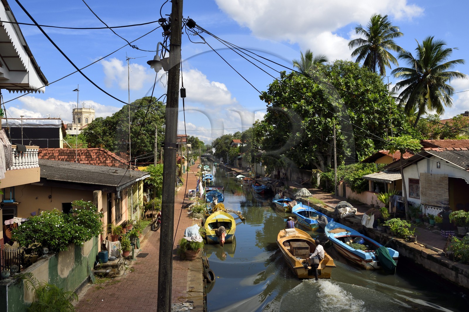 Sri Lanka, Province de l'Ouest, Negombo, le vieux canal hollandais qui va jusqu'à Colombo