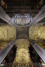 Espagne, Andalousie, Séville, la cathédrale, classé Patrimoine Mondial de l'UNESCO, la voute