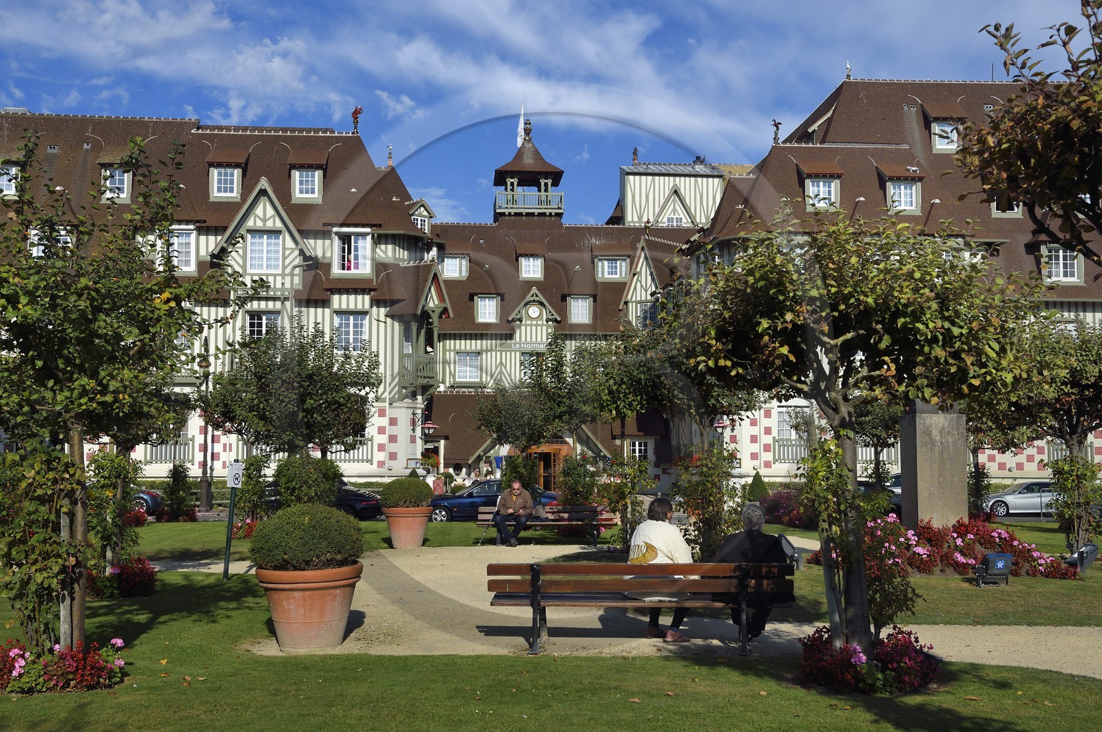 France, Calvados (14), Pays d'Auge, Deauville, l'Hotel Normandy Barriere et le jardin François André