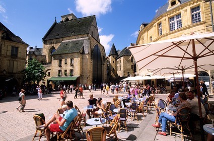 France, Dordogne, Sarlat la Caneda, old Saint Marie's church, now a market