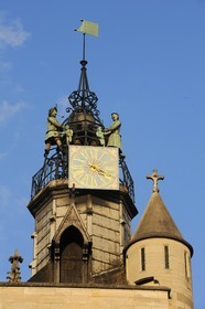 France, Côte d'Or (21), Dijon, l'église Notre-Dame (1230-1250), l'horloge à Jacquemart