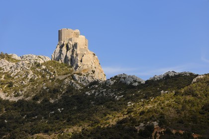 France, Aude, Cathar castle of Queribus