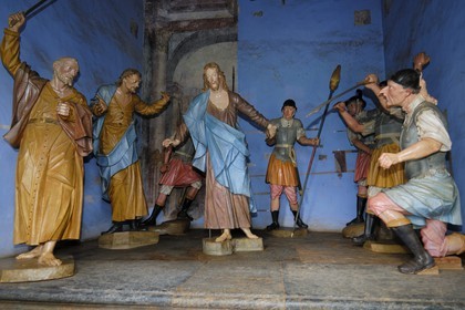 Brazil, Minas Gerais state, Congonhas do Campo, Santuario Bom Jesus de Matosinhos church, scenes of the Passion of Our Lord by sculptor Aleijadinho (Gold Route, Estrada Real)