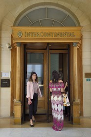 France, Alpes-Maritimes, Cannes, the Carlton palace revolving door on the boulevard de la Croisette