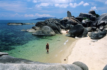 Thaïlande, golfe de Siam, île de Ko Samui, plage de Lamai, formations rocheuses Him Ta et Hin Yai