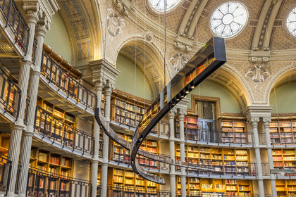 France, Paris (75), Bibliothèque Nationale de France, site Richelieu, la salle Ovale à la fois salle de lecture et lieu de visite