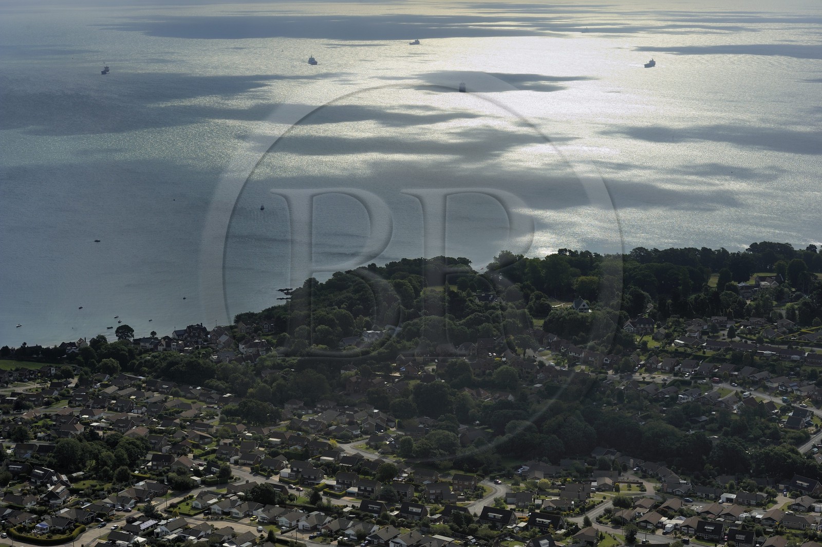 Royaume-Uni, Angleterre, Hampshire, Ile de Wight, Bembridge, quartier de Seaview (vue aérienne)