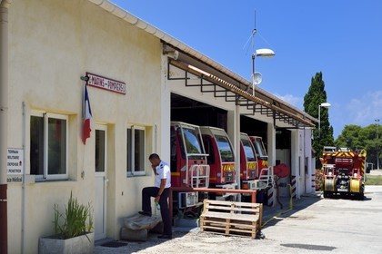 France, Var (83), Iles d'Hyères, Parc national de Port Cros, Ile du Levant, Base-Vie dans la zone militaire, base des marins-pompiers