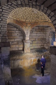 France, Dordogne, Brantome, Saint Pierre benedictine abbey, the bell tower foundations of the abbey church (11th century), certainly the oldest bell tower in France