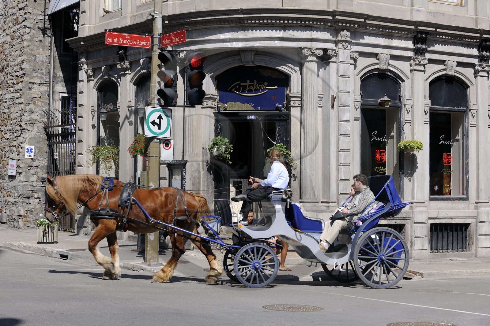 Canada, province de Québec, Montréal, calèche dans le quartier du Vieux-Montréal