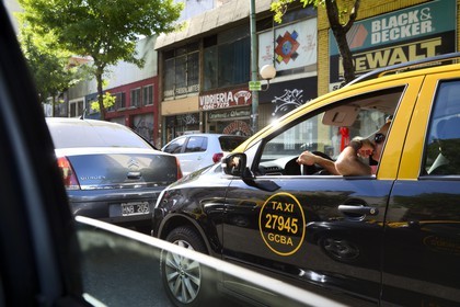 Argentina, Buenos Aires, taxi in San Telmo district