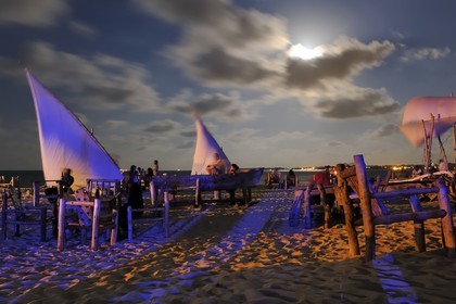 Tanzania, Dar es-Salaam, the restaurant bar and concert place Cine Club located at Mikocheni on the beach