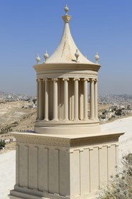 Israel, West Bank, Herodium or Herodion is a volcano-like hill with a truncated cone with a a fortress and palace build by Herod the Great (Herodion National Park), alleged reconstitution in situ of the royal mausoleum