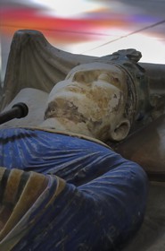 France, Maine et Loire, Loire Valley listed as World Heritage by UNESCO, Fontevraud l' Abbaye, Fontevraud Abbey Church, House of Plantagenet recumbent statues, King of England Henri II