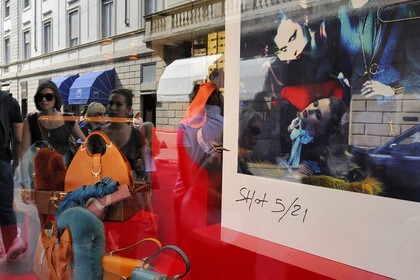 Italie, Lombardie, Milan, Quadrilatère de la mode, boutique de luxe via Monte Napoleone