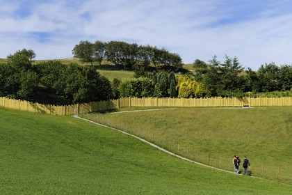 Norway, Rogaland County, surroundings of Stavanger, Land Art on Bru Island (Stavanger 2008), World Fence by Barbro Raen Thomassen and Torild Wardenaer