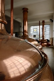 France, Meurthe-et-Moselle, Saint-Nicolas-de-Port, the French Brewery Museum located in a former brewery 1931 industrial building from architect Fernand Caesar that is an example of industrial Art Deco architecture, tank room