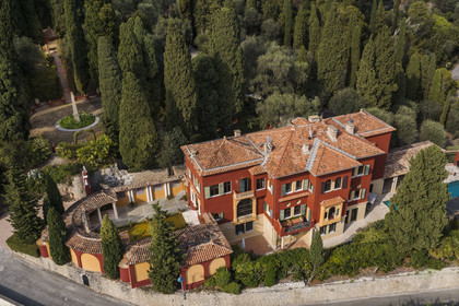 France, Alpes-Maritimes, Menton, Domaine des Colombieres, the villa (aerial view)