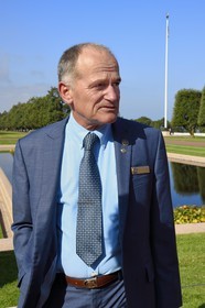 France, Calvados, Colleville sur Mer, the Normandy Landings Beach, Omaha Beach, Scott Desjardins, Superintendent of the Normandy American Cemetery and Memorial