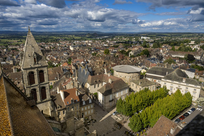 France, Saone et Loire, Autun, the current Rolin museum on the left will be extended to the two neighboring buildings which border the Place Saint-Louis: the 19th century circular prison and the former Palais de Justice on the right