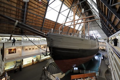 Norway, Oslo, Bygdoy Peninsula, Frammuseet (Fram Polar Ship Museum) of Fridtjof Nansen explorer, the Fram