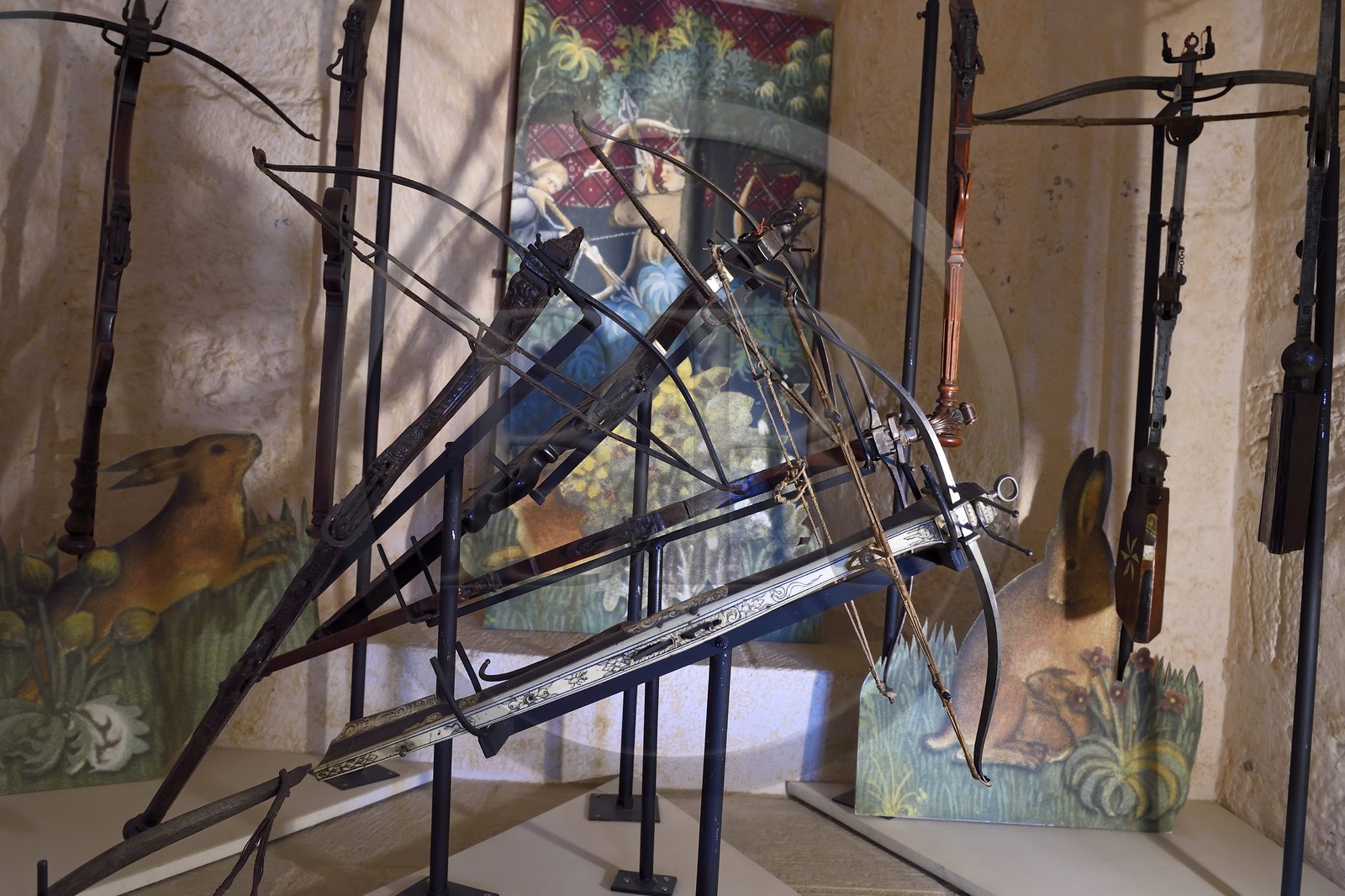 France, Dordogne (24), Périgord Noir, vallée de la Dordogne, Castelnaud-la-Chapelle labellisé Les Plus Beaux Villages de France, le château de Castelnaud-la-Chapelle, le musée de la guerre au moyen-age