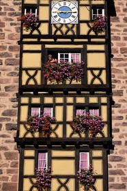 France, Haut Rhin, the Alsace Wine Route, Riquewihr village, labelled Les Plus Beaux Villages de France (The Most Beautiful Villages of France), Dolder Gate
