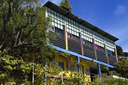 France, Alpes Maritimes (06), Roquebrune-Cap-Martin, Cap Martin, oeuvre architecturale de Le Corbusier, classée Patrimoine Mondial de l'UNESCO, ancien restaurant et bar l’Etoile de Mer de Thomas Rebutato, les unités de Camping conçues par Le Corbusier (Demande d'autorisation nécessaire avant publication)