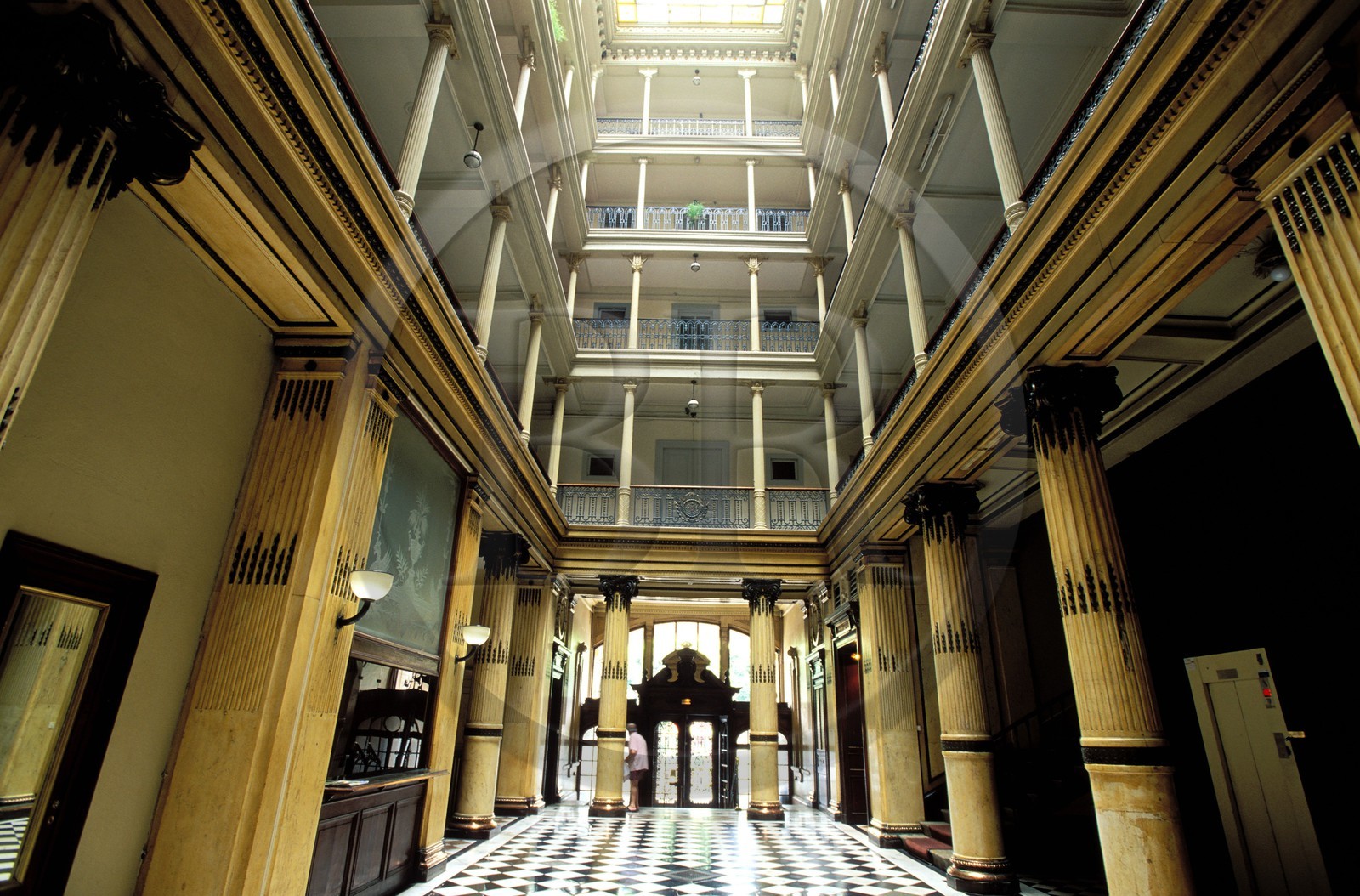 France, Savoie, Aix les Bains, entrance of the old grand hotel palace