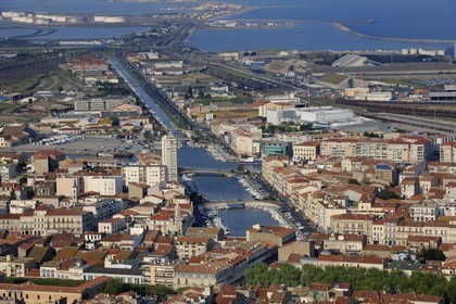 France, Hérault (34), Sète, point de vue de Notre Dame de la Salette, canal de la Peyrade