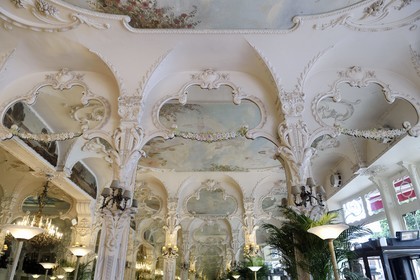 France, Allier (03), former province of Bourbonnais, Moulins, the Grand Café, one of the most beautiful Belle Epoque restaurants in France, long frequented by the famous fashion designer Coco Chanel