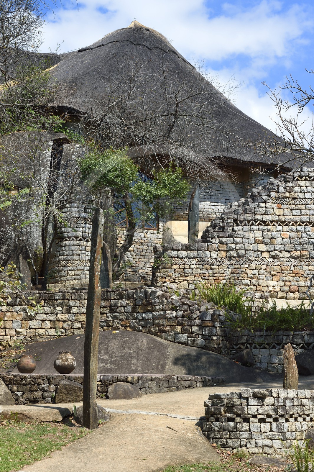 Zimbabwe, province de Masvingo, l'hotel Lodge at the Ancient City en bordure du site archéologique du Grand Zimbabwe