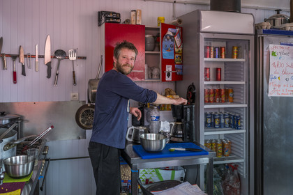 France, Finistère, Iroise Sea, Molene Island, restaurant and gite Chez Albin, Albin Le Berre