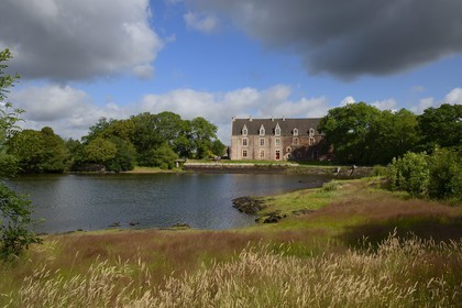 France, Morbihan, forest of Broceliande, Concoret, the castle of Comper which houses exhibits of the Center of the Arthurian fantasy