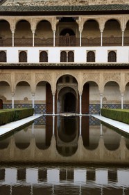 Spain, Andalusia, Granada, Alhambra Nasrid Palace, listed as World Heritage by UNESCO, Comares Palace, the Court of the Myrtles (Patio de los Arrayanes)