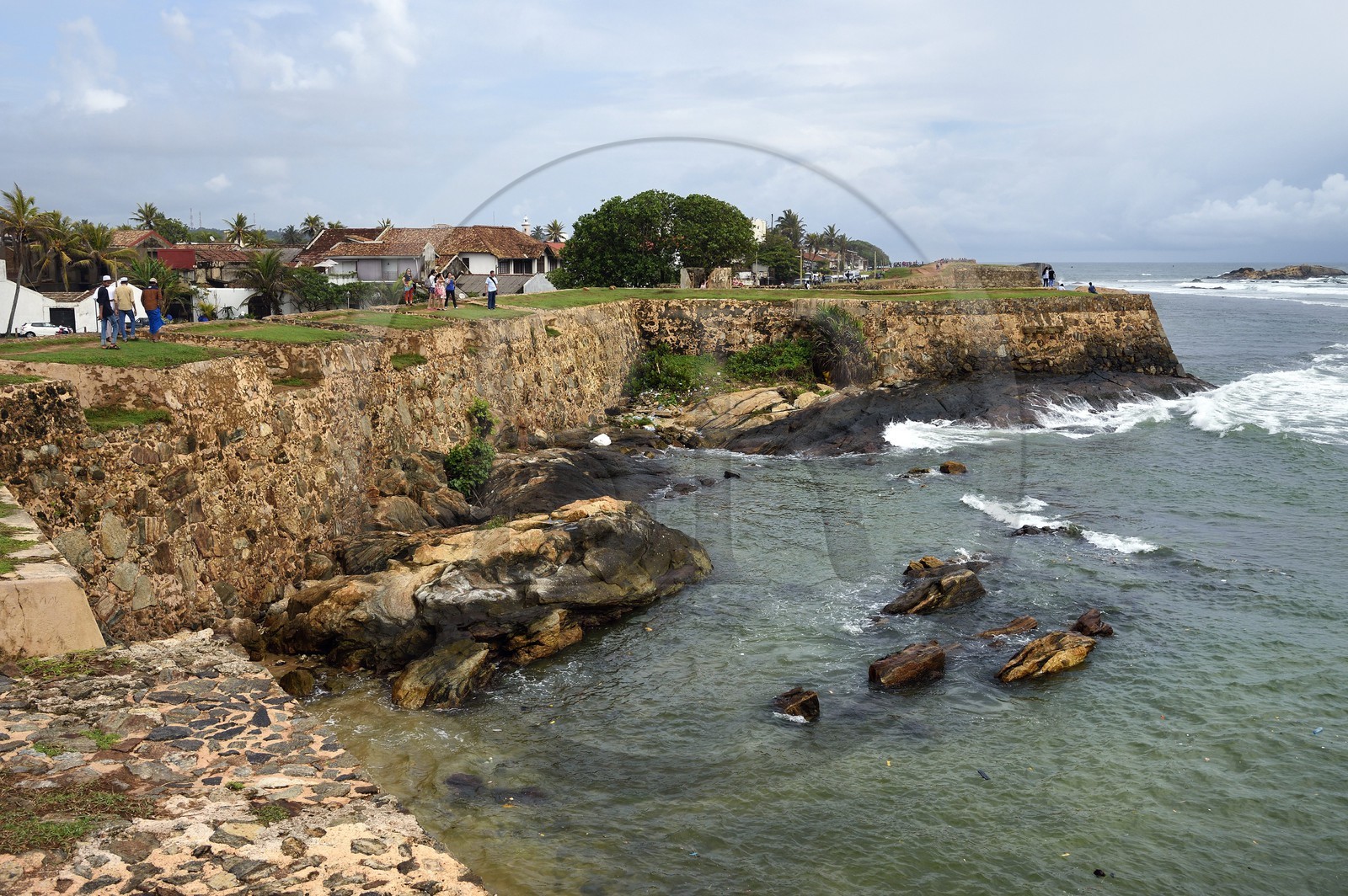 Sri Lanka, Province du Sud, Fort de Galle, classé Patrimoine Mondial de l'UNESCO, les remparts maritimes
