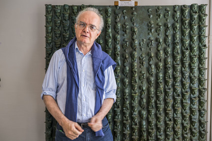 France, Charente Maritime, La Rochelle, From generation to generation, work of the artist Bruce Krebs in portrait in his gallery rue Amelot