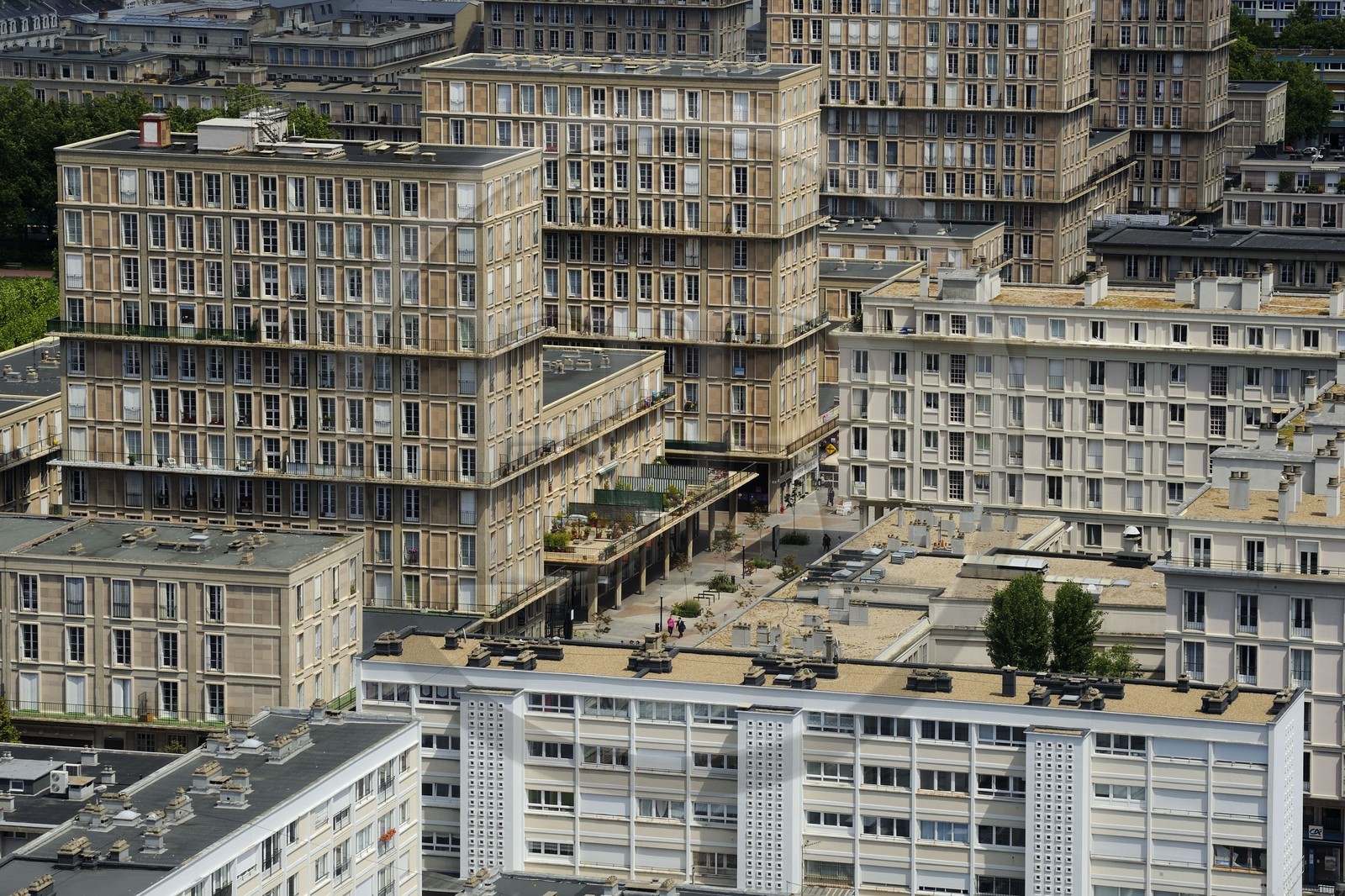 France, Seine-Maritime (76), Le Havre, Centre-ville reconstruit du Havre par Auguste Perret classé Patrimoine Mondial de l'UNESCO, immeubles Perret autour de la rue Victor Hugo