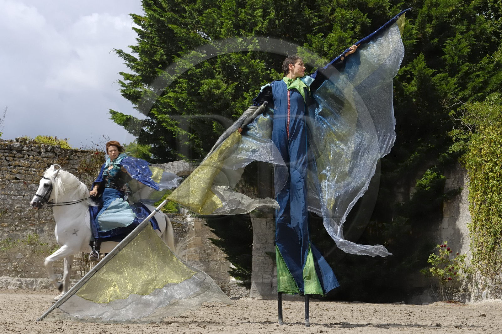 France, Loir et Cher, Loire Valley listed as World Heritage by UNESCO, Chateau de Chambord, equestrian art show