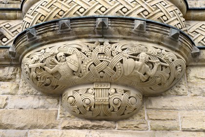 France, Moselle, Metz, Imperial district, railway station, built between 1905 and 1908 by the Berliner architect Jurgen Kruger, friezes with Celtic motifs