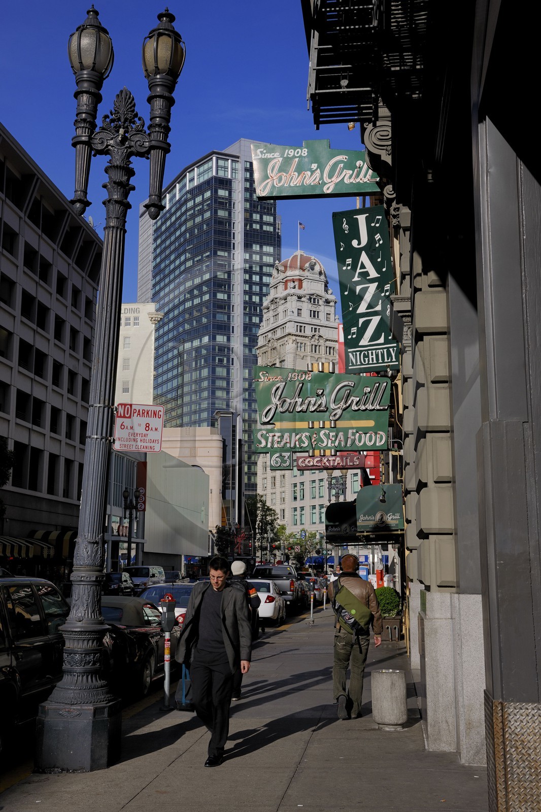 Etats-Unis, Californie, San Francisco, enseigne de club de jazz dans Ellis street dans le quartier de Union square