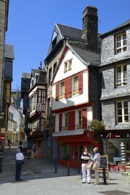 France, Finistère (29), Morlaix, maisons à pans de bois rue Ange de Guernisac