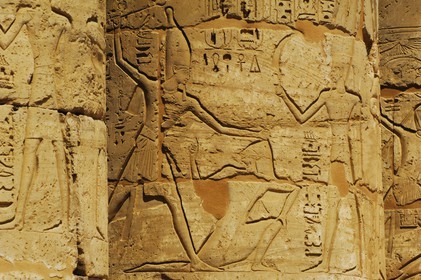 Egypte, Haute Egypte, vallée du Nil, environs de Louxor, nécropole thébaine classée Patrimoine Mondial de l'UNESCO, Thèbes Ouest, Medinet Habou, temple de Ramses III