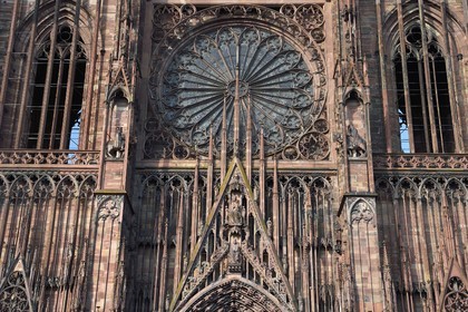 France, Bas Rhin, Strasbourg, old town listed as World Heritage by UNESCO, Notre Dame Cathedral, the western facade